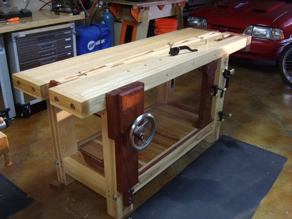 Here is one of my woodworking benches I made. It is made of ASH with ...