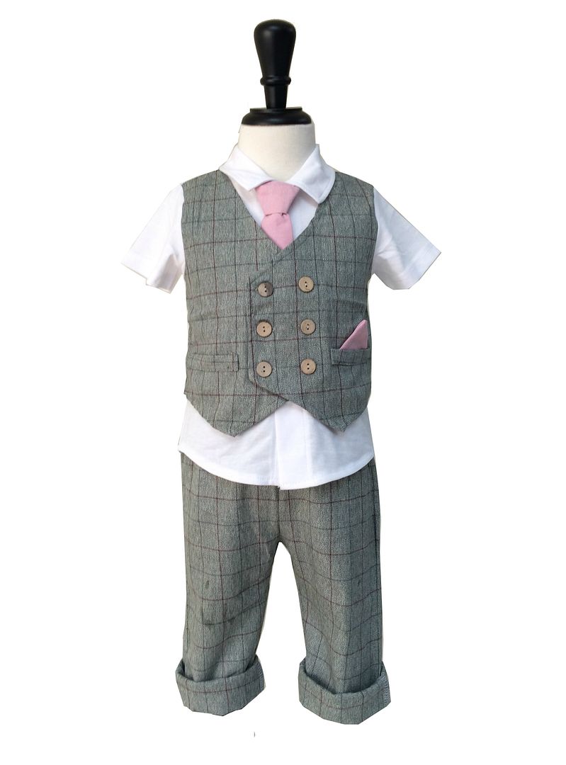 Toddlers Boy Formal Pageant Suit, Shirt Pants Waistcoat All in a Set