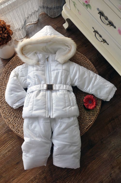 Baby Girl Boy Pure White SNOWSUITS (JACKET, COAT + SNOW PANTS) 6 12 18 24 Months eBay