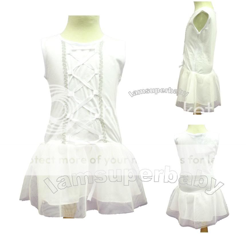3 27m Sweet Baby Girl Pure White Colour Ballet Tutu Style One Piece Dress