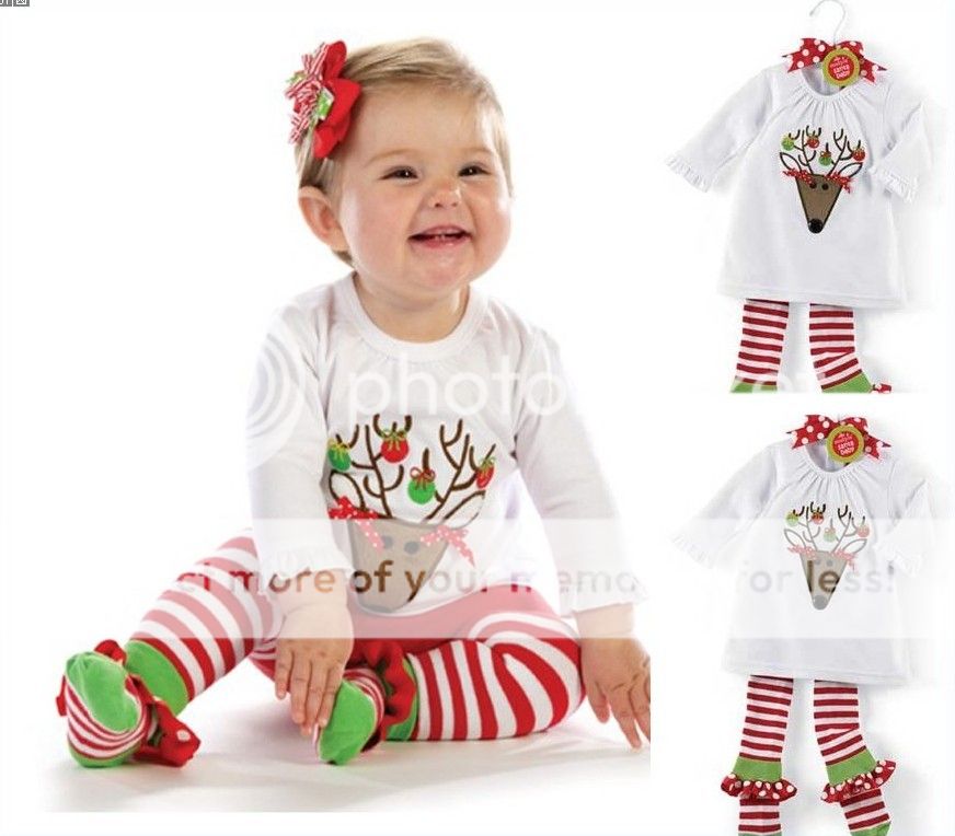 Baby Kids Christmas Boy Girl Outfit, Santa Claus Snowman Xmas Deer ...