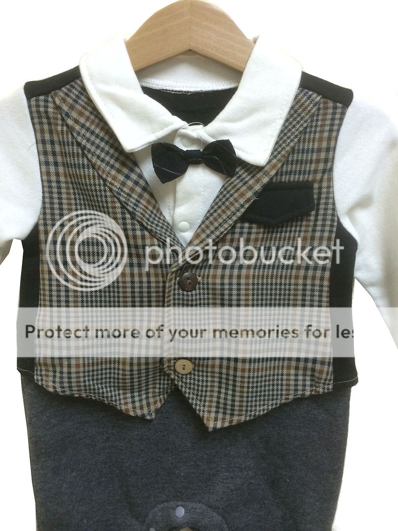 Baby Boy Pageant Smart Suit Wedding Dress Checked Vest Shirt Pants Bowtie