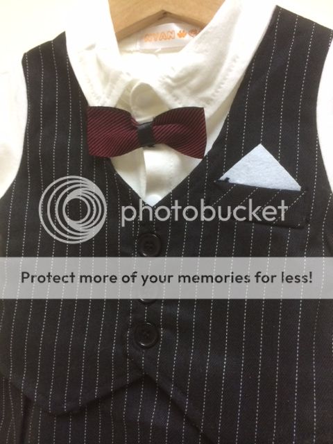 Newborn 24M Baby Toddlers Boy Dress Formal Tuxedo Suit Romper Grey Black New