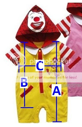 0 12M Baby Toddlers Boy Girl McDonald Style Dress Up Costume Romper Too Cute