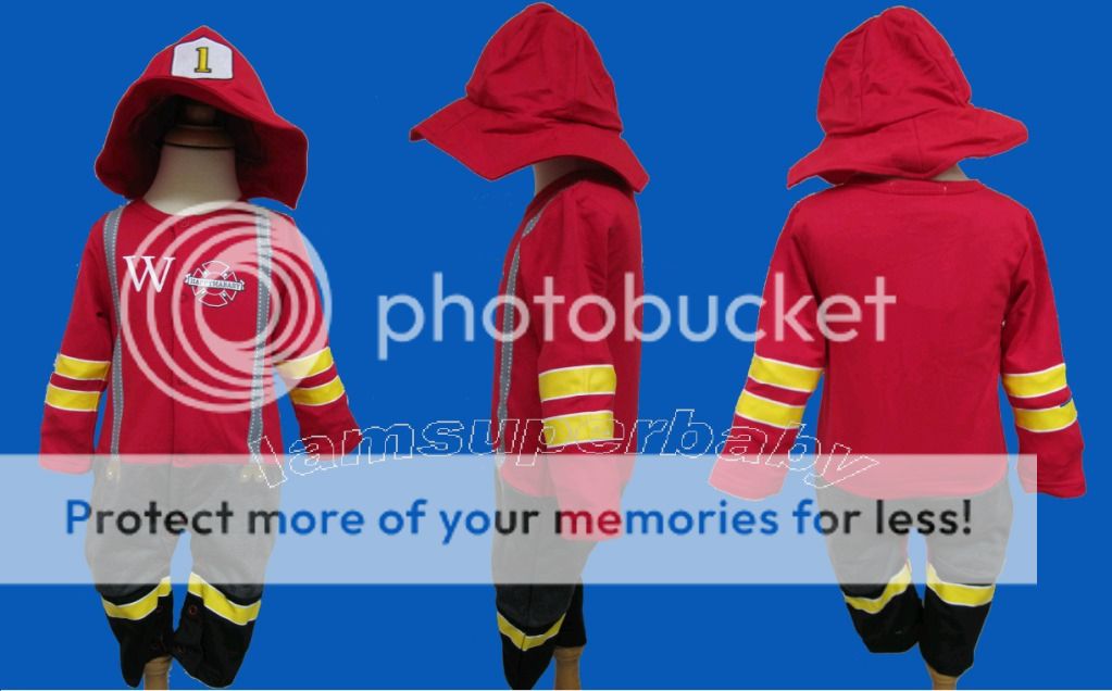 6 24M Baby Boy Twins Party Halloween Christmas Fireman Outfit Costume